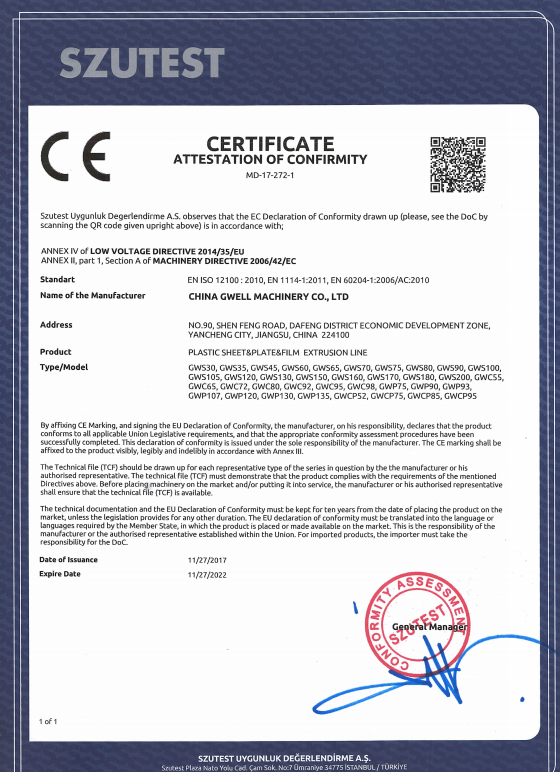 China Gwell Machinery Co., Ltd controle de qualidade 0