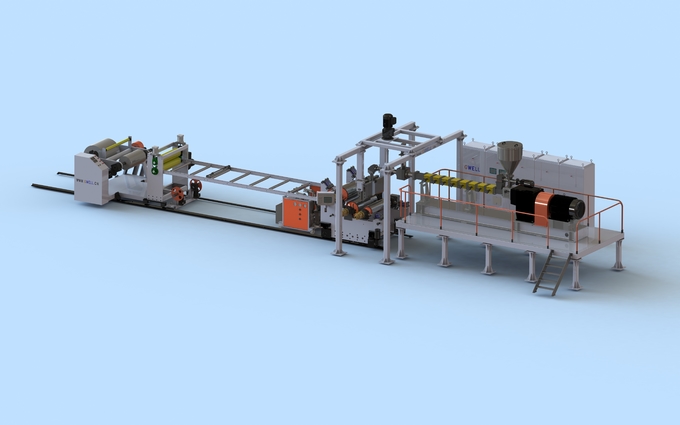 Máquina de fabricação de folhas de PLA personalizada PLA Thermoforming Three Layer Sheet Extrusion Line 1